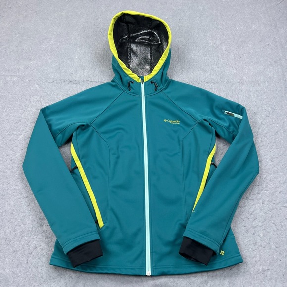 Columbia Titanium Jacket Women's Large Blue Thermal Omni-Heat Hooded Full Zip - Picture 1 of 10